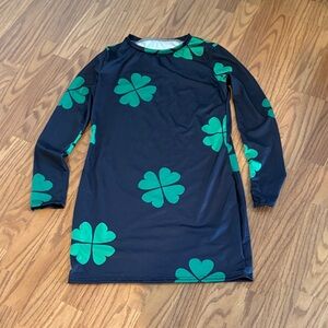 Dress with Green Clover Pattern